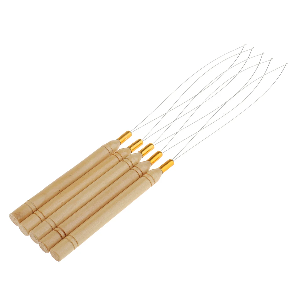 

Pcs Wooden Handle Loop Extension Hook Threader Tools Set