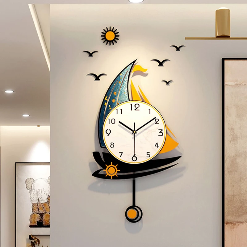 

Fashion Art Wall Clock Quartz Italy Kitchen Pendulum Clock Designer Luxury Bedroom Reloj De Pared Home Decorarion GXR45XP