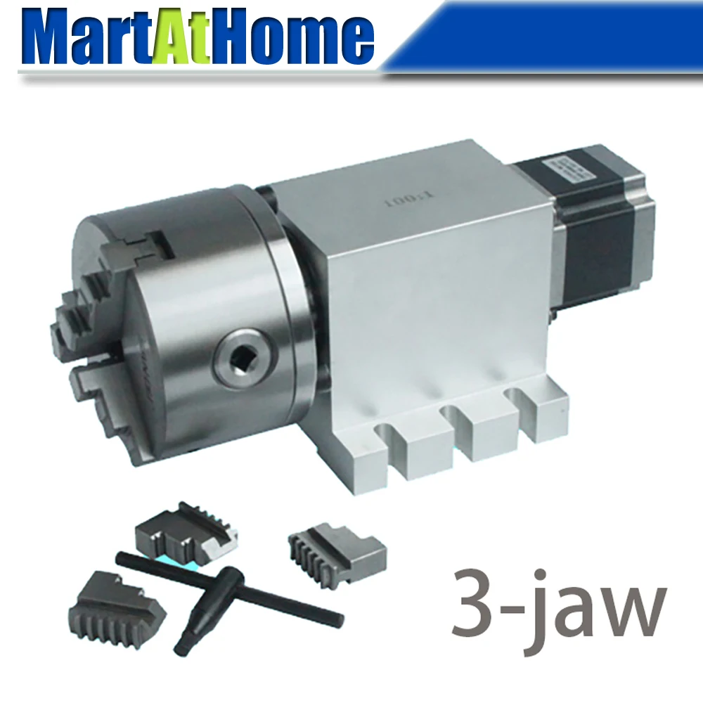 

CNC Rotary Axis Indexer 4th A Axis with Gapless Harmonic Gearbox Ratio 50:1 for 3020 Desktop CNC Router Engraving