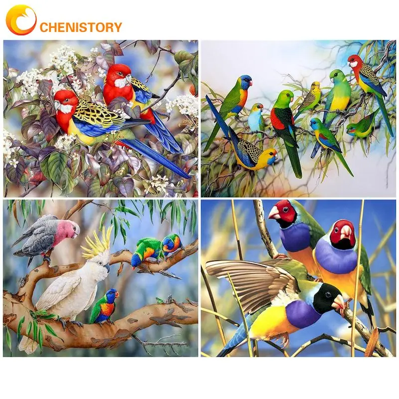 

CHENISTORY Decorative Painting By Numbers For Handiwork Canvas Painting Parrots Painting Numbers Home Decor Gift