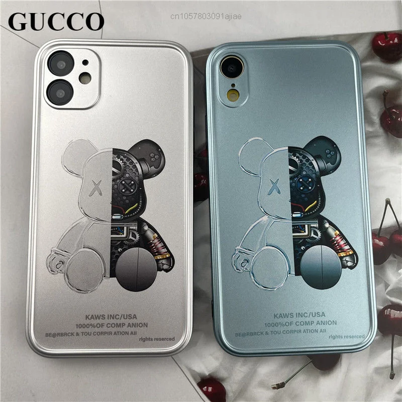 

Роскошный чехол Co-brand Kawaii Kawsed Bear для iPhone 13 Pro Max 11 12 XR XS X, защитный чехол для мужчин и женщин