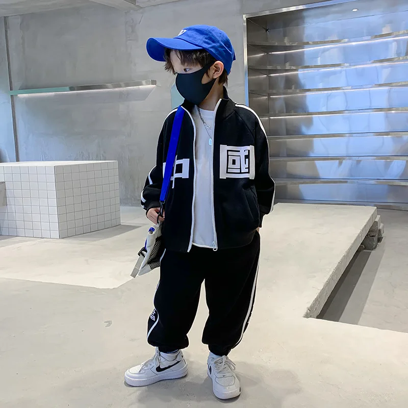 

2022 Casual Kids Boy Girl Sportswear Autumn And Winter Jogging Clothes 2 Piece Set Kids Sportswear