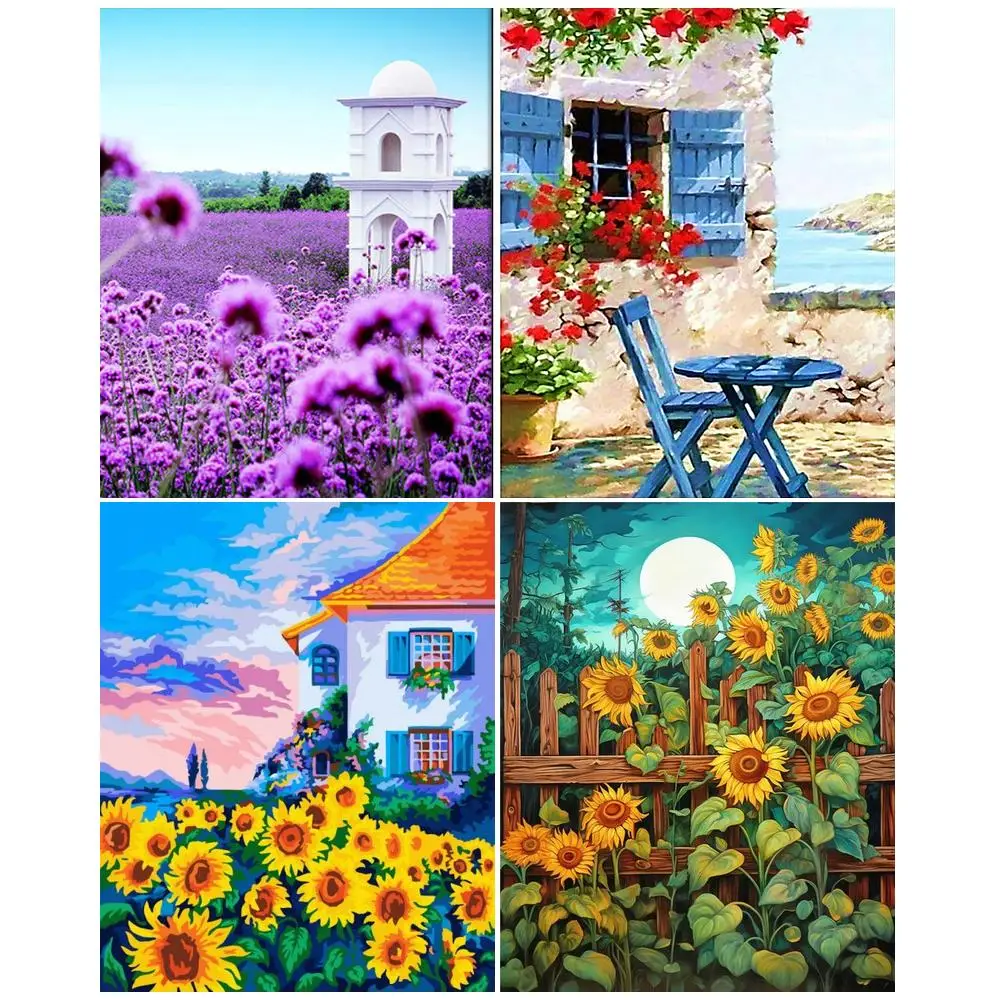 

RUOPOTY Paint By Number Sunflower Drawing On Canvas HandPainted Painting Art Gift DIY Pictures By Number Kits Home Decor