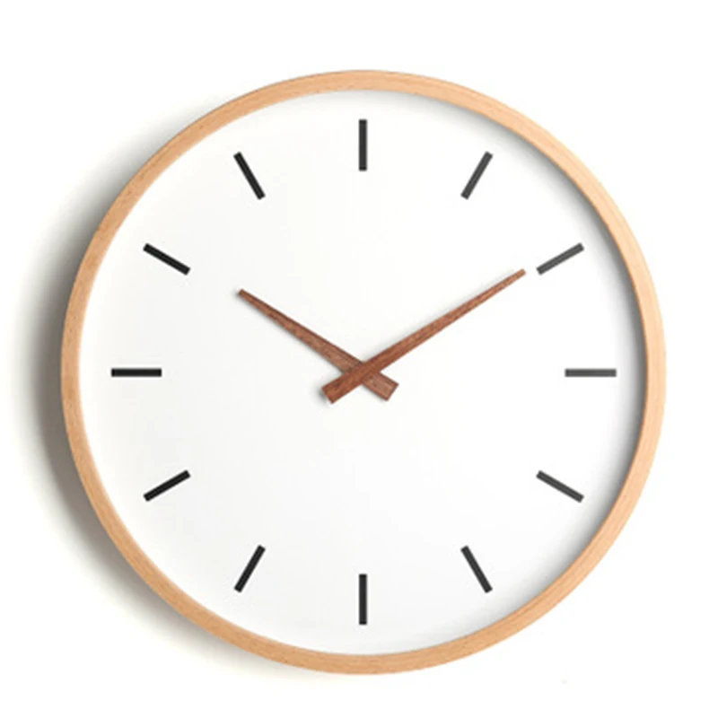 

Simple Wood Wall Clock Living Room Silent Nordic Bedroom Quartz Wall Clock Office Round Clocks Wall Watches Home Decor C5T116
