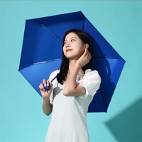 sunshade sun umbrella female blue plastic heat insulation uv protection compact portable mini pocket sun umbrella upf50