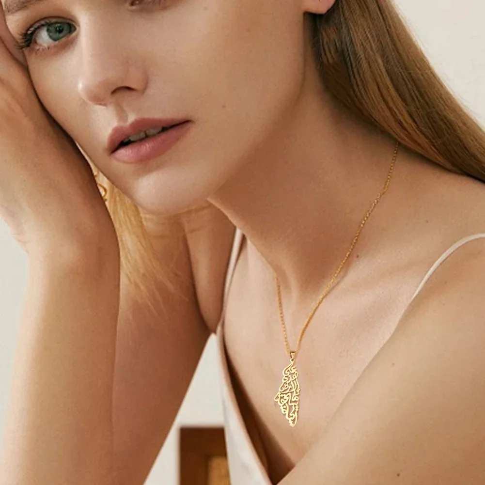 Женское ожерелье с подвеской в виде карты Палестины