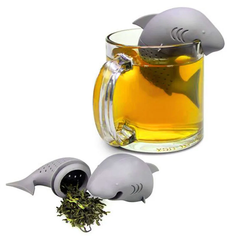 

1PCS Shark Tea Infuser Silicone Strainers Tools Tea Strainer Infuser Filter Empty Bag Leaf Diffuser Wedding Decoration Gifts