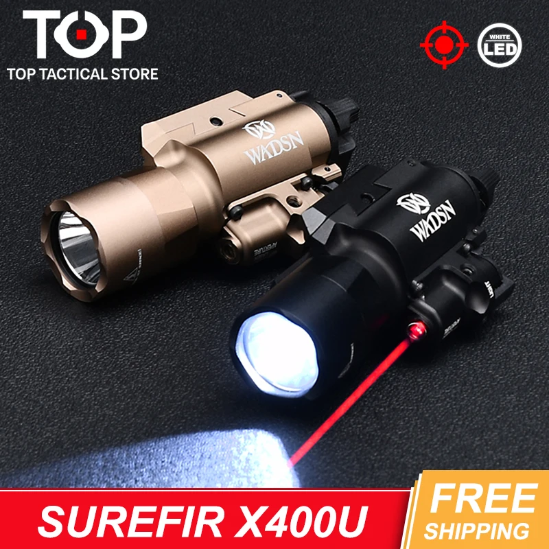 

Airsoft Surefir X400 Ultra X400U Tactical Flashlight Red Green Dot Sight Aiming Laser Pistol Hunting Rifle Weapon Accessories