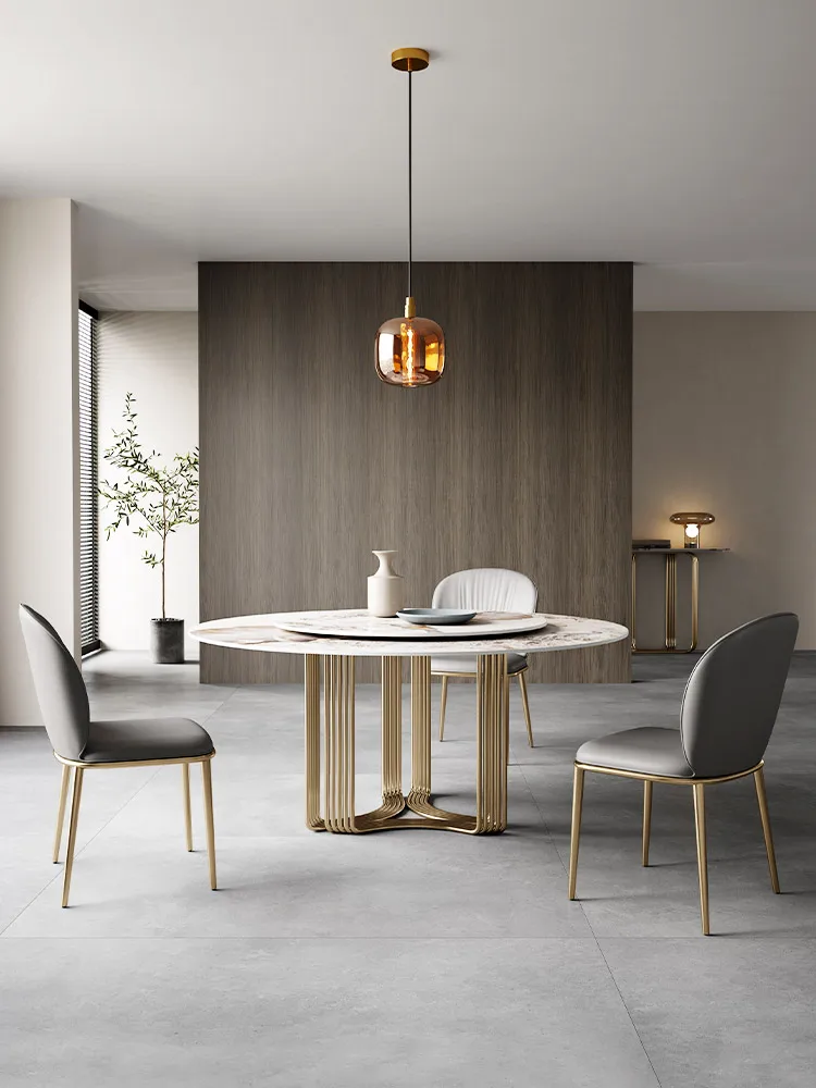 Светильник роскошный круглый стол маленький Современный Простой Мраморный