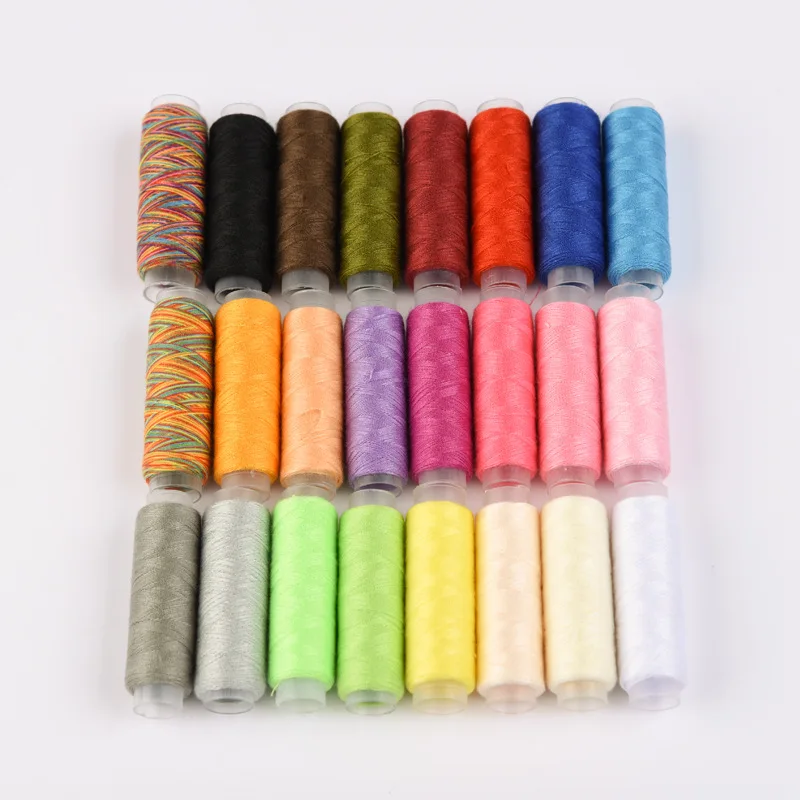 24 Pcs 200 Yards DIY Sewing Supplies Manual Line Set Embroidering Machine Accessories Home Tools Thread Polyester |