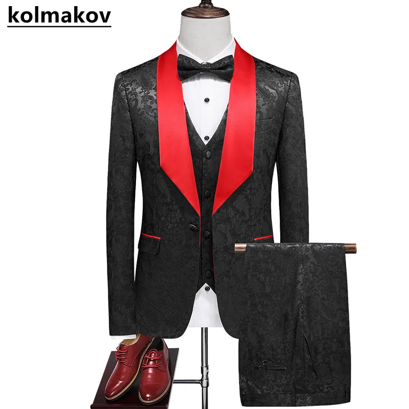 

2022 Autumn/Winter New Men's Classic Fashion Suit Three-Piece Pure Color Business Casual Loose Large Size High Quality Suit 6XL