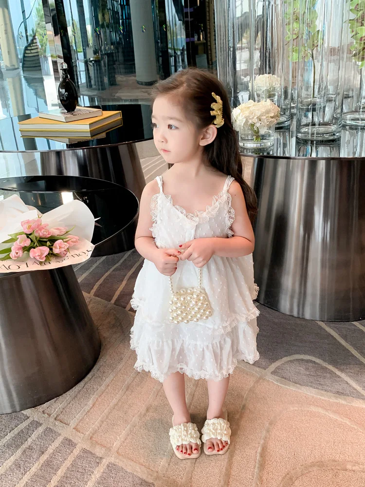 Для женщин. Детская кружевная юбка на подтяжках новинка лета 2023 корейское