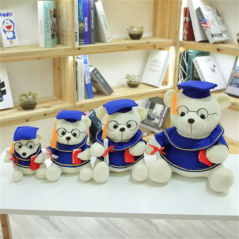 

Новая плюшевая игрушка Dr. Bear, 18-28 см, милая детская кукла для выпускного, подарок на выпускной, плюшевая кукла доктора медведя