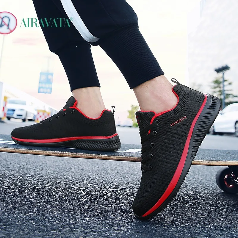 Casual Sneakers Men's Running Shoes Knitted Comfortable Men's Tennis Footwears Platforms Lightweight Sports Shoes Lace-up