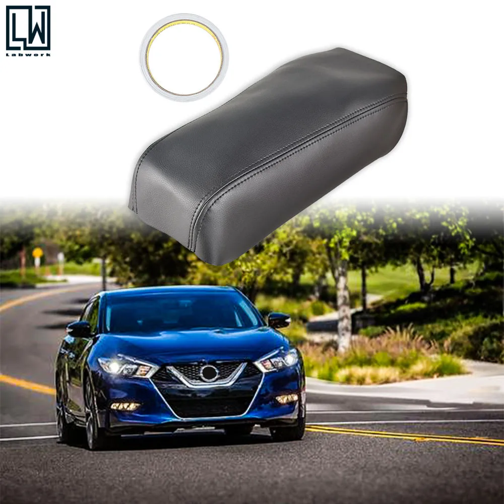 

Для 16-19 Nissan Maxima черная кожаная консоль крышка подлокотника черная стежка