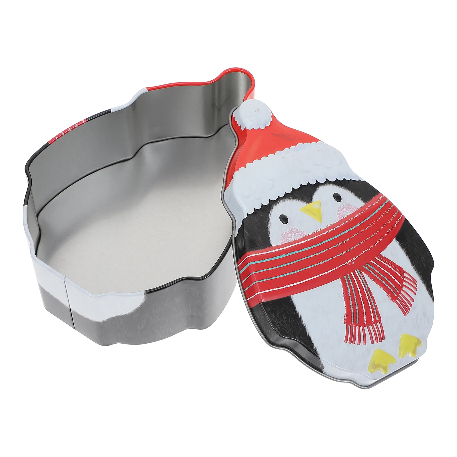 

1pc Metal Cookie Box Christmas Can Christmas Tin Gift Box Tea Tin Container Xmas Biscuit Can