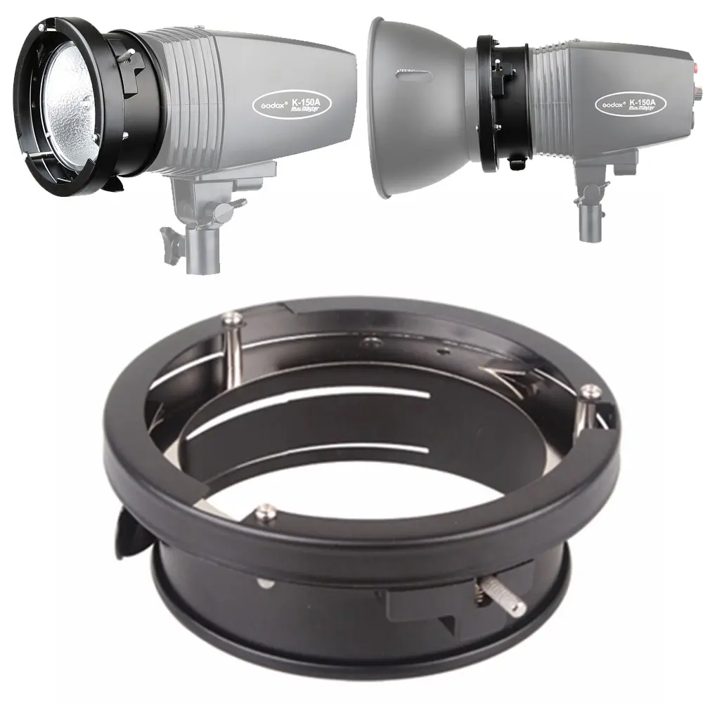 

100% Original Godox Universal mini 98mm flash Mounts To Bowens Mount Ring Adapters Studio Strobe Godox 160W 250W 300W