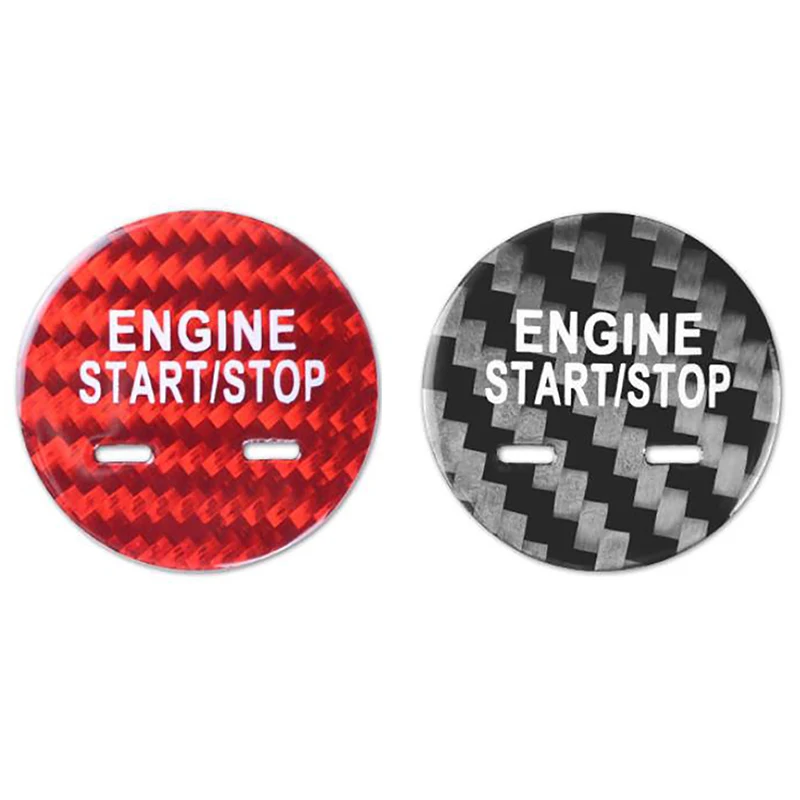 

For Cadillac XTS CT6 XT5 SRX CTS Real Carbon Fiber Car Engine Start Stop Switch Button Trim Cover Stickers