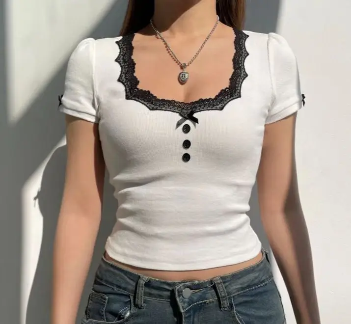 

Женский короткий топ с графическим принтом Y2k Goth Grunge, винтажная Повседневная футболка, корейская модная одежда