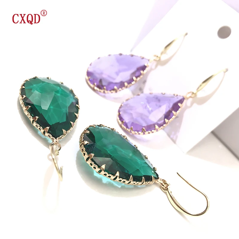 Серьги-капельки CXQD из стекла