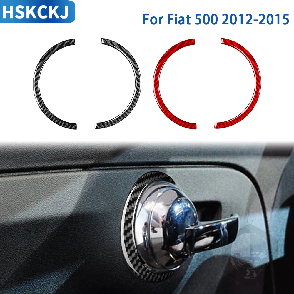 Для Fiat 500 2012 2013 2014 2015 аксессуары из углеродного волокна внутренняя дверная ручка