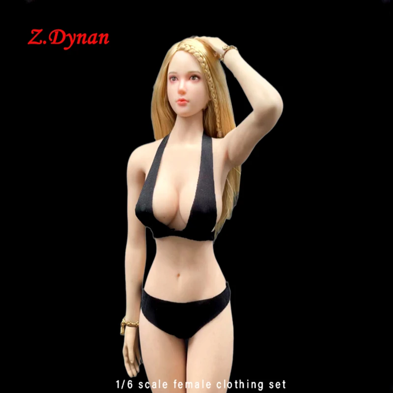 

CJG-039 1/6 Scale Female Doll Black Underwear Set Sexy Bra Briefs Clothes Accessories for 12 Inch Action Figure