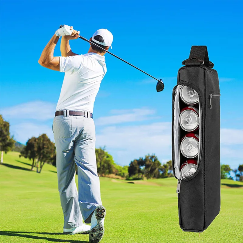 

Golf Cooler Bag - Soft Sided Insulated Cooler Holds a 6 Pack of Cans or Two Wine Bottles Outdoor Golf Sport Drink Cooler Bag