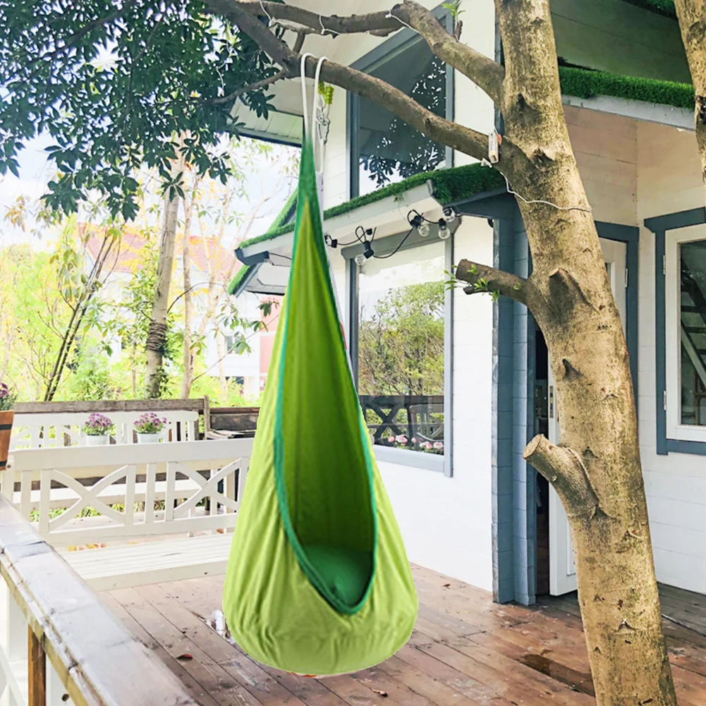 

Zipper Home Hanging Seat Indoor Tree Air Cushion Courtyard Comfortable Outdoor Roof Hammock Chair Space Saving Swing Pod