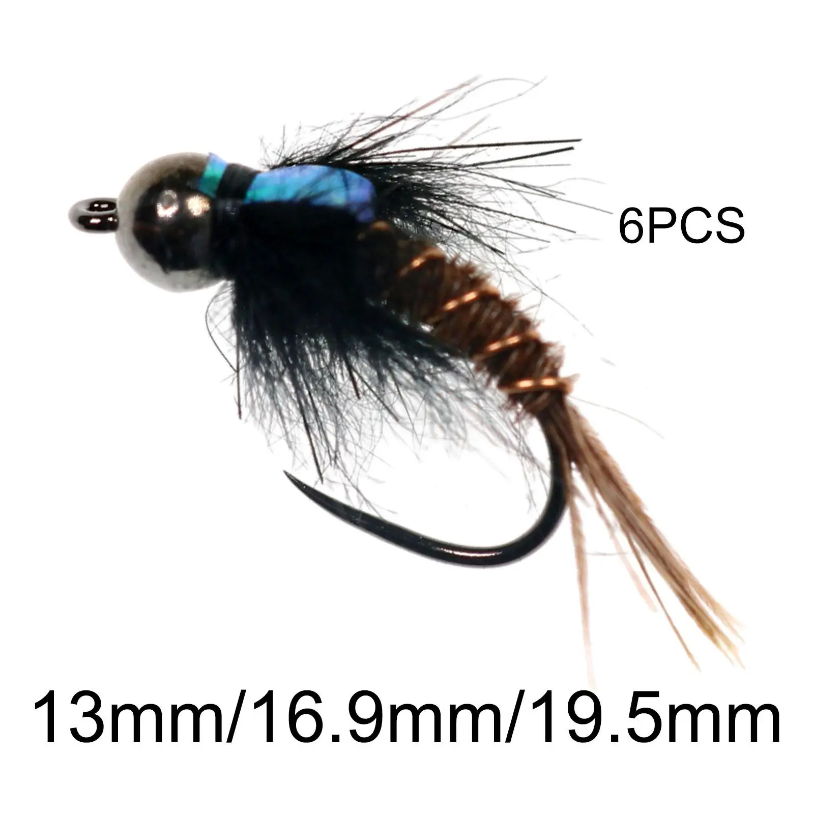 

6PCS Fly Fishing Flies Fly Fishing Lures Flies Waterproof Fly Box Size #8 #10