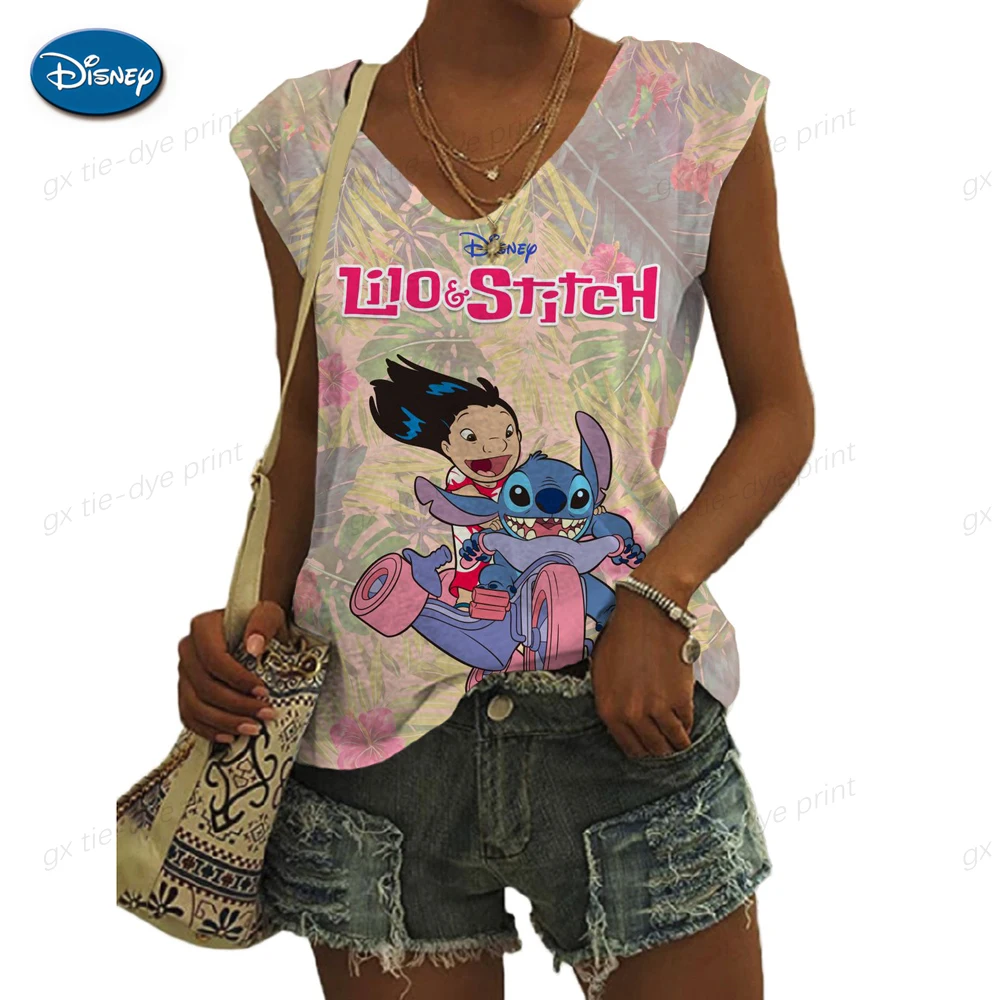 

Женский летний топ без рукавов с V-образным вырезом