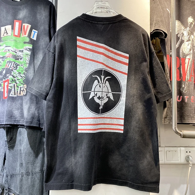 

Nice High Quality 2023ss Washed Heavy Fabric Fashion T Shirt Summer Style Women T-shirt Streetwear Tops Tee Men Clothing