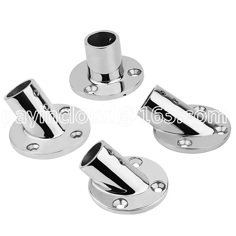 

36 Stainless Steel Round Pipe Seat Yacht Deck Railing Base Round Pipe Seat Multi-specification Yacht Hardware Fittings