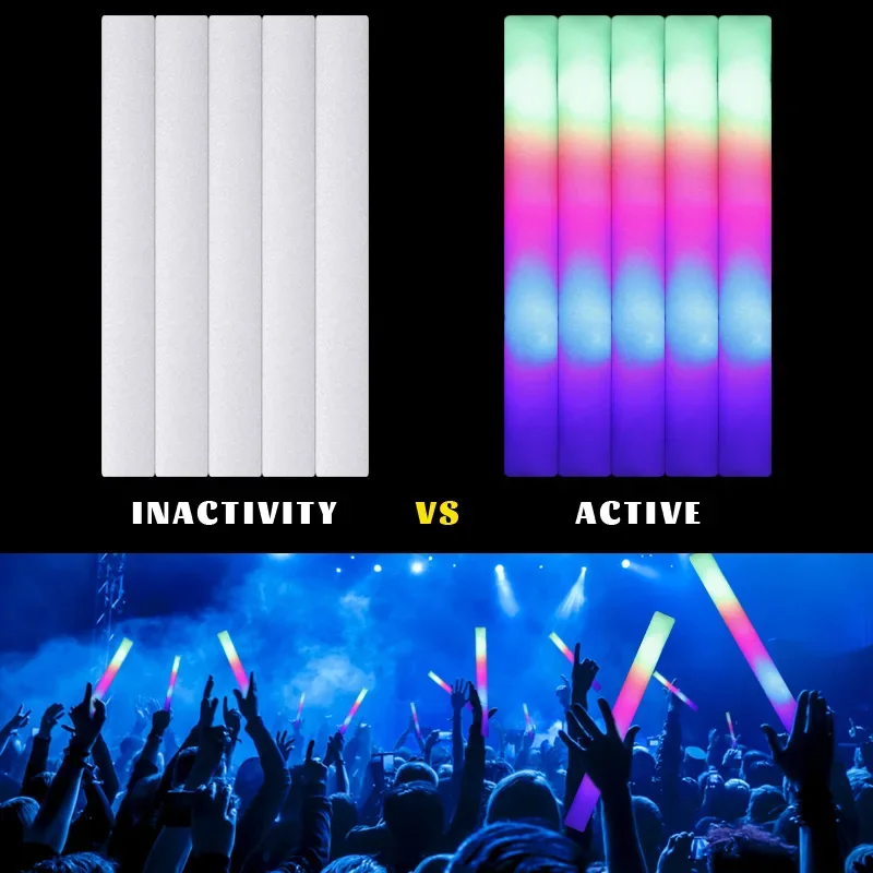 2030 шт. светодиодные светящиеся палочки оптом, разноцветные RGB светящиеся пенопластовые трубки для вечеринок, праздников, Рождества, дней рождения, свадеб (art.: 3920dad4a48f3) - 3920dad4a48f3