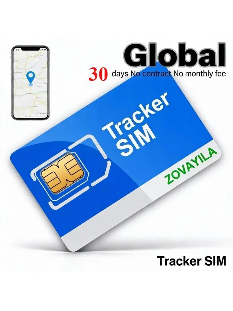 Фото 4G SIM-карта для GPS-трекера без контракта, 30 МБ/30 дней, глобальный роуминг, 2G 3G 4G LTE GPRS Cat1, совместимость с M2M IoT Tri-Cut, ZOVAGOLO №2