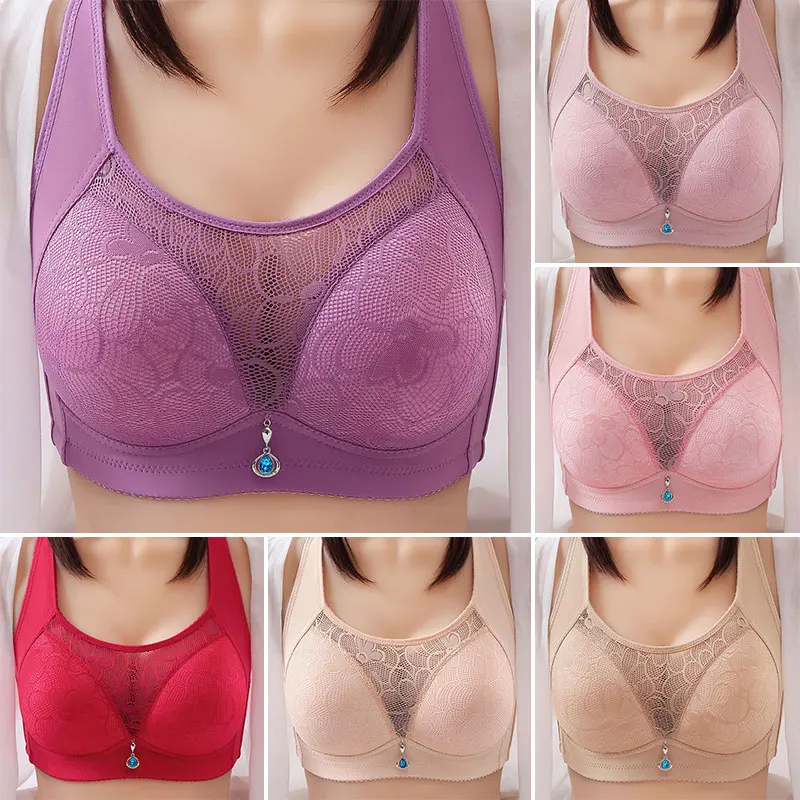 

Women's Bra Large Size Top Women Full Coverage Wireless Comfy Female Underwear Sexy Bustier Push Up Bra