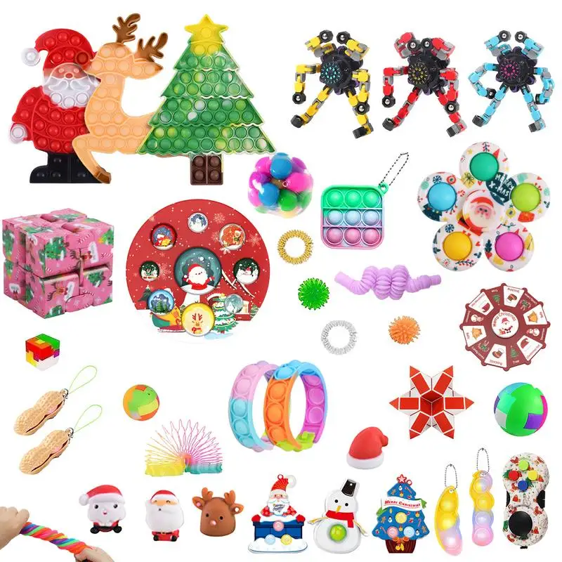 

Christmas Fidget Advent Calendar Fidget Toys 24 Days Advent Calendar Portable Holiday Count Down Gifts For Kids Friends Adults