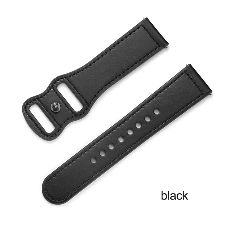 Newest Fashion Retro Bow Single Button Genuine Leather Watchband 22mm Flat Head Universal Quick Release Wrist Straps Bracelet