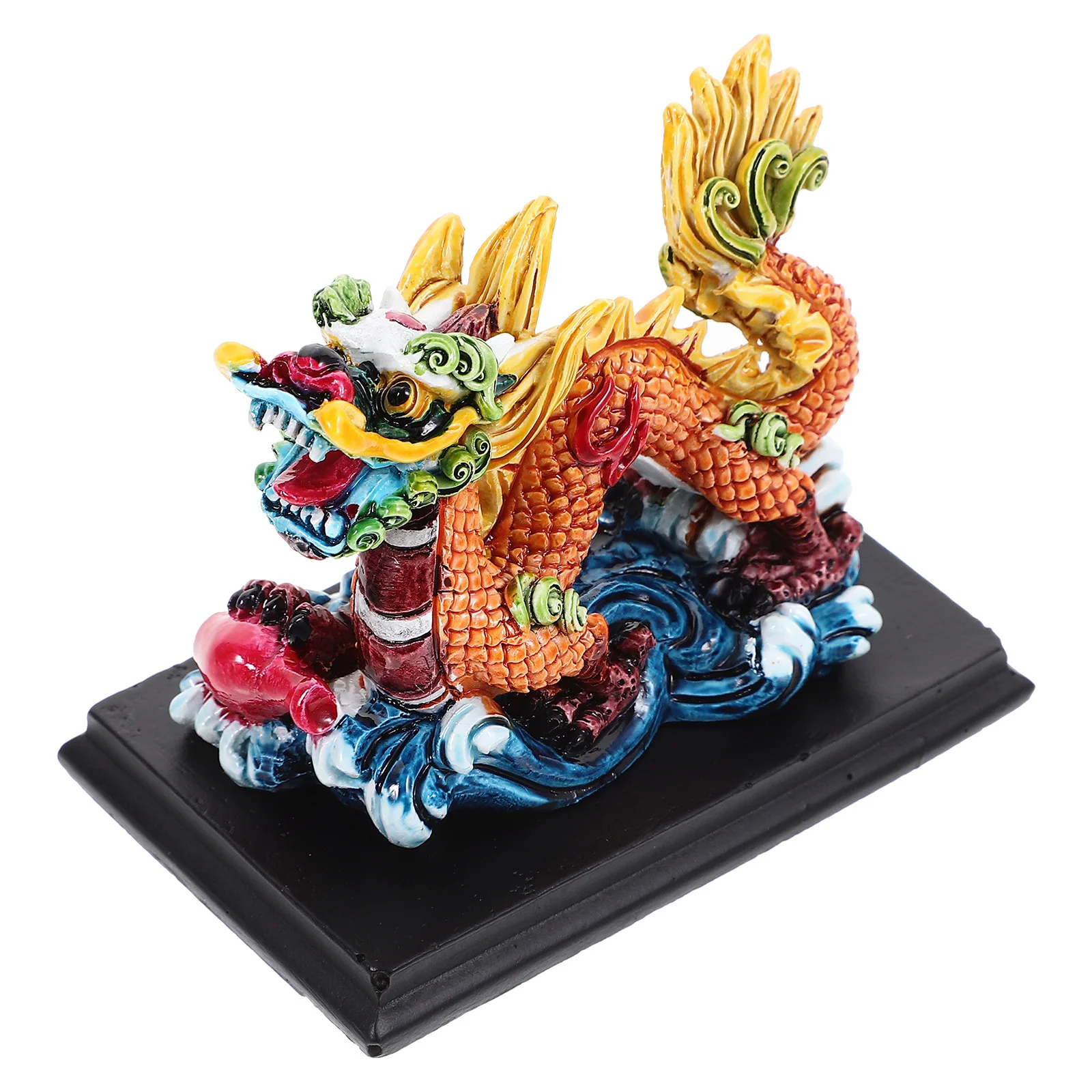 

Resin Chinese Zodiac Dragon Figurine Retro Feng Shui Wealth Dragon Statue Mini Car Dashboard Animal Sculpture