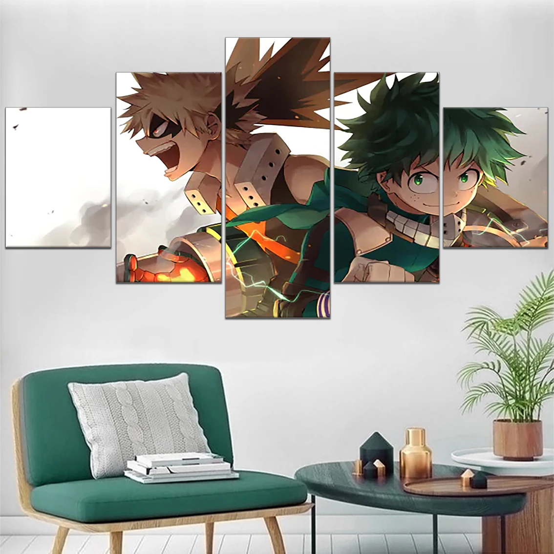 

5 Panel My Hero Academia Poster Home Decor Modern Canvas Print Anime Art Painting Modular HD Pictures Boy Room Wall Decoration