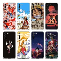 japan anime one piece luffy clear phone case for samsung s9 s10 4g s10e s20 s21 plus ultra fe 5g m51 m31 s m21 soft silicone