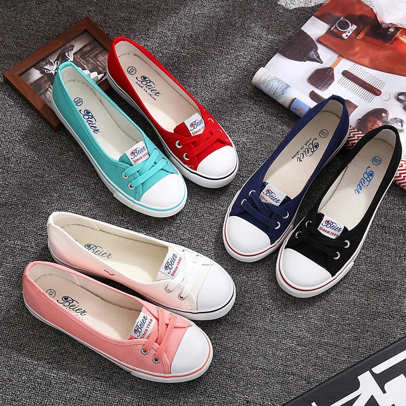 

Chaussures Plates Women Canvas Shoes 2022 Fashion Casual Shoes Women Lace Up Flats Women Loafers Zapatos Mujer Off White Shoes