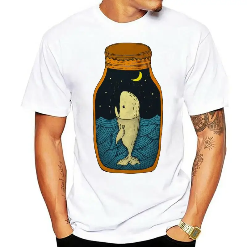 

Мужская хлопковая футболка, Повседневная футболка с 3d-цифровым принтом Кита в бутылке, лето-осень 2022