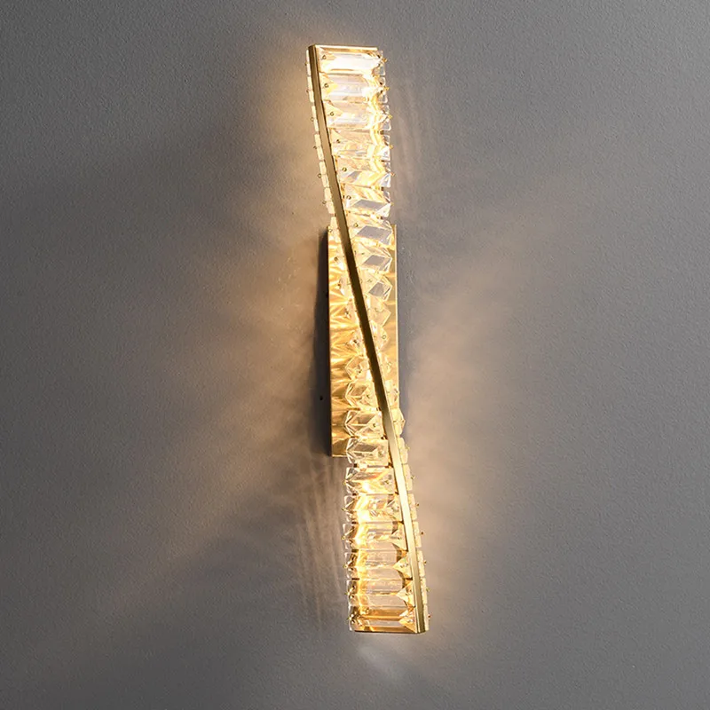 

Brief Design Living Room LED Wall Lamp Modern Sconce AC110v 220v Lustre Cristal Bedroom Decor Lights