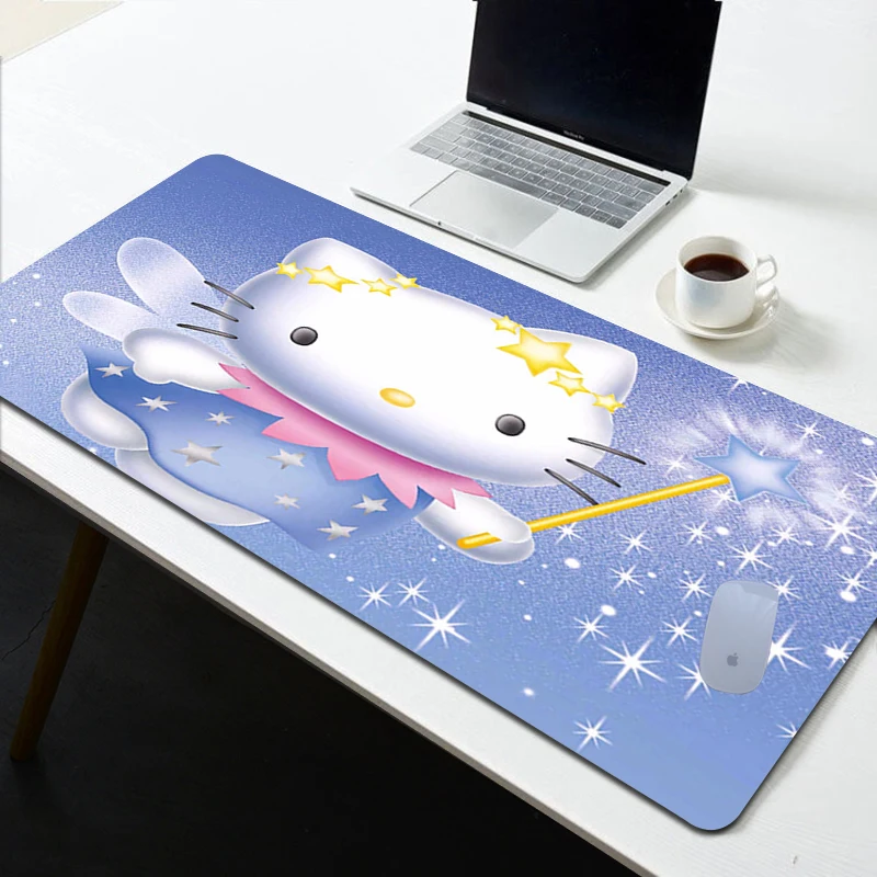 

Kawaii коврик для мыши для геймеров Hellos Cat Kittys аксессуары для игровых ПК настольный коврик нескользящий коврик для мыши коврики для клавиатуры Кабинета коврики