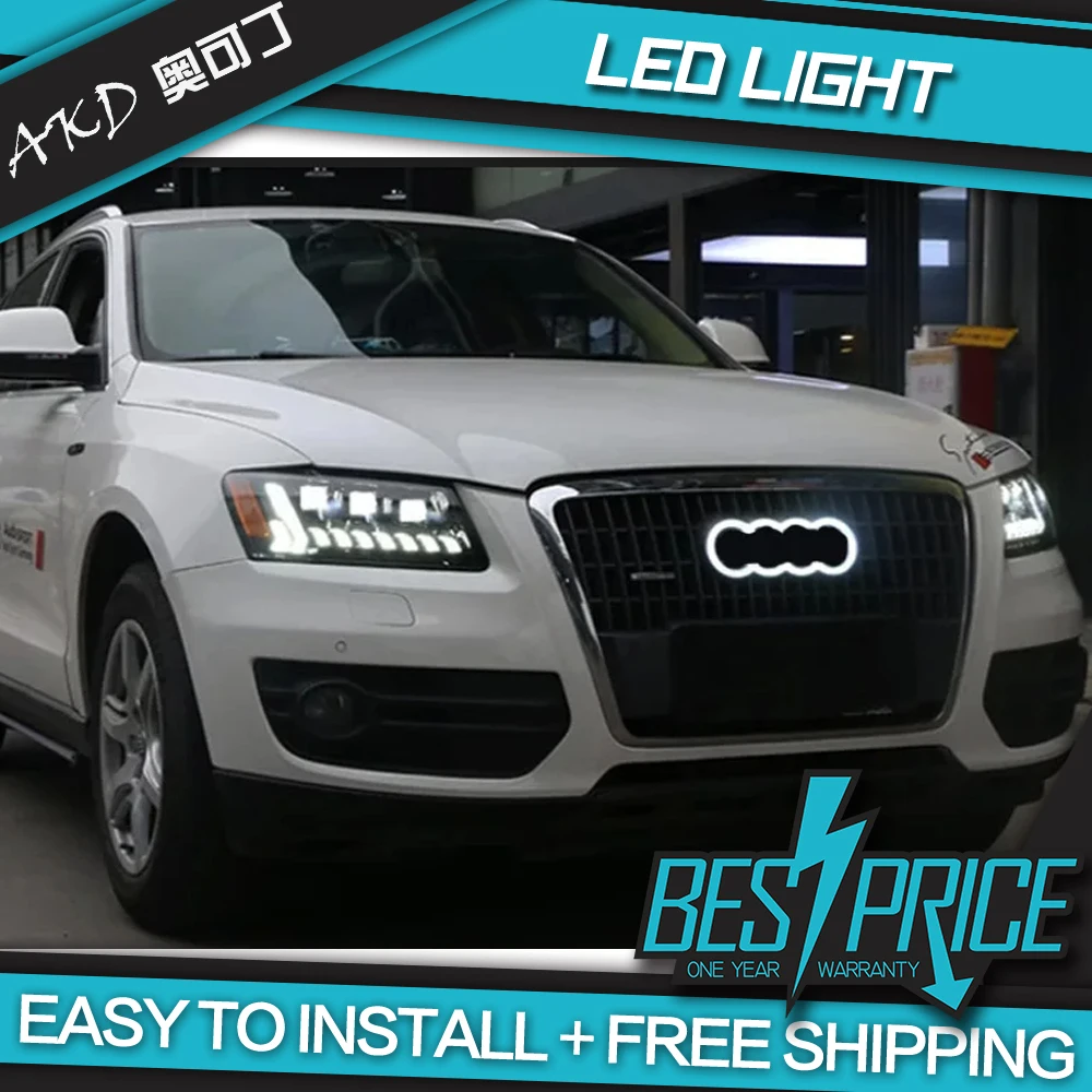 AKD Стайлинг автомобиля для Audi Q5 фары 2009-2018 светодиодные проектор линзы Siginal DRL