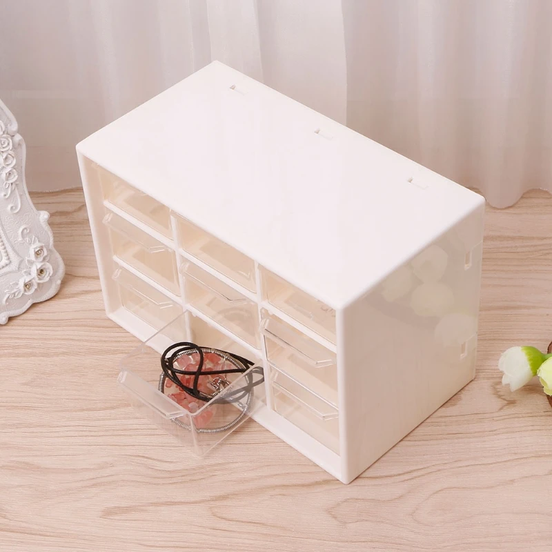 

9 Drawer Plastic Storage Cabinet Desktop Makeup Bin Box Jewellery Organizer Bedroom Living Room Plastic Case
