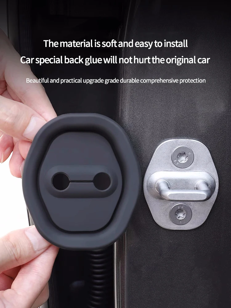 4pcs Car door lock buckle Protection Cover For LEADING IDEAL LiXiang L9 L8 L7 shock absorber cushion silent accessories