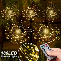 led night light with remote 180 led firework string lights explosion star copper silver wire fairy light hanging lamp decoration
