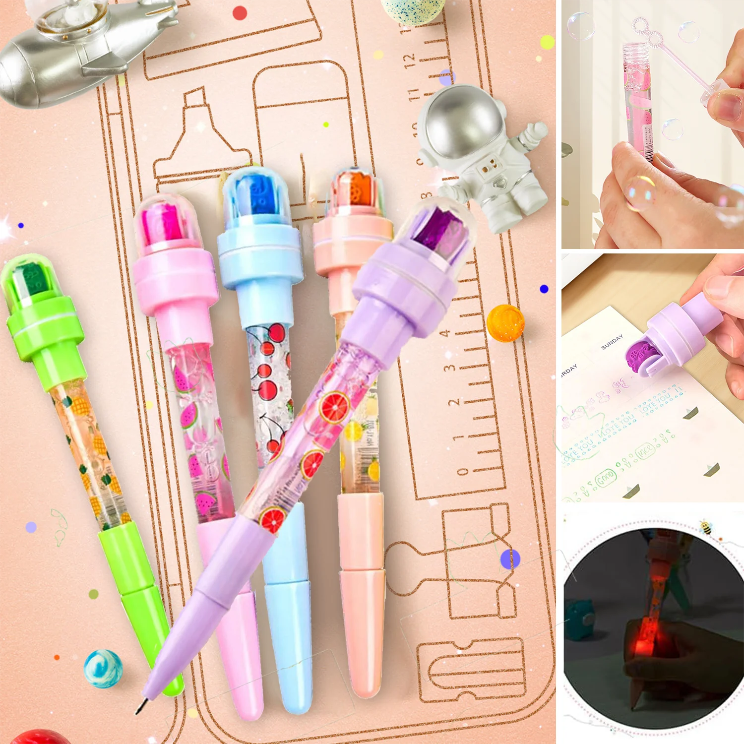 многофункциональная шариковая ручка с пузырьками