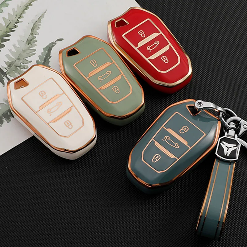 

Fashion TPU Car Key Case Full Cover for Peugeot 308 408 508 2008 3008 4008 5008 Citroen C4 C4L C6 C3-XR Smart Shell Accessories